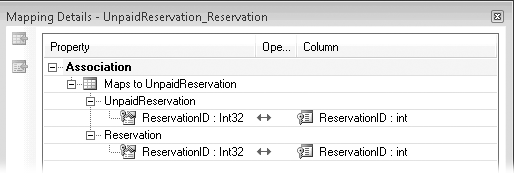 The Mapping Details window for the new association