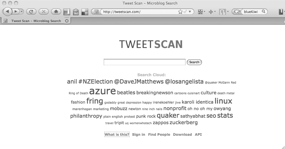 Tweet Scan: search public tweets and member profiles