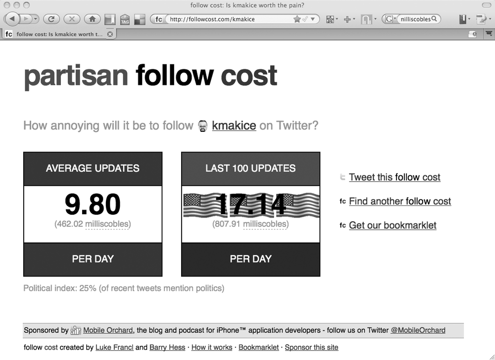 Follow Cost: how annoying is it to follow someone?