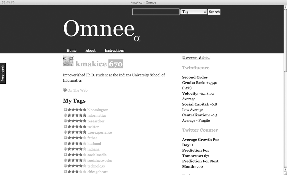 Omnee: an organic tag directory of twitterers