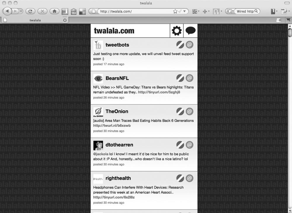 Twalala: filter out tweets based on topic or author