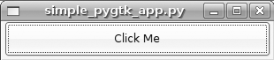 Simple PyGTK app—before clicking the button