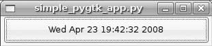 Simple PyGTK app—after clicking the button