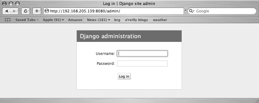 Django admin login