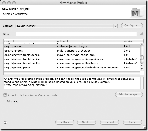 Creating a new project with a Maven archetype