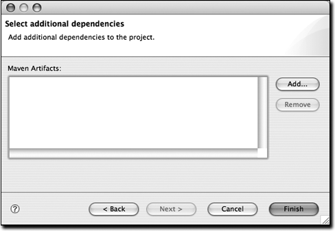 Adding dependencies to a new POM