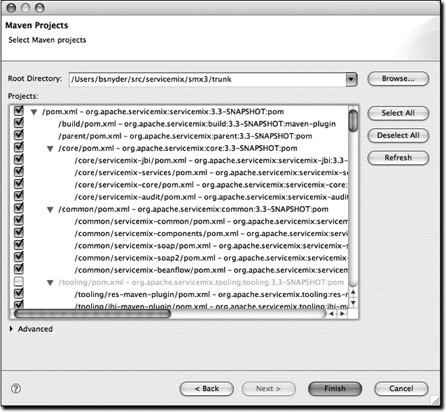 Importing a multimodule Maven project