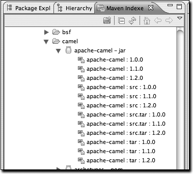 Locating a POM from the Indexes view