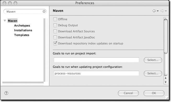 Maven preferences for Eclipse