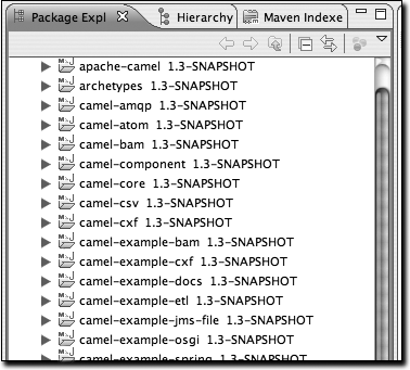 Package Explorer with Maven Version Decorator enabled