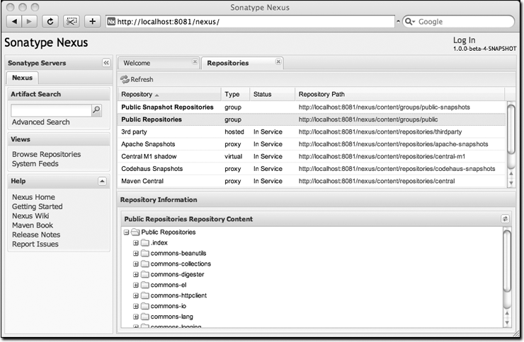 Nexus interface for anonymous users