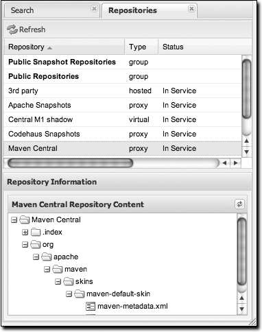 Browsing a Nexus repository