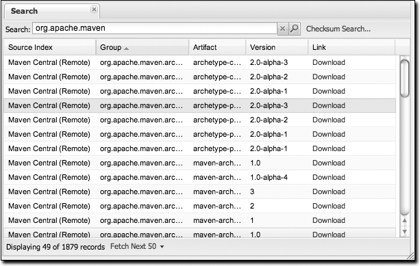 Results of an Artifact Search for “maven”