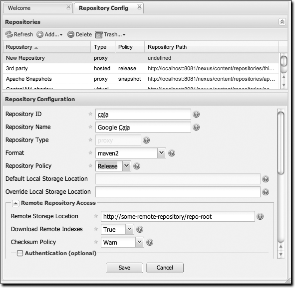 Adding a Nexus repository