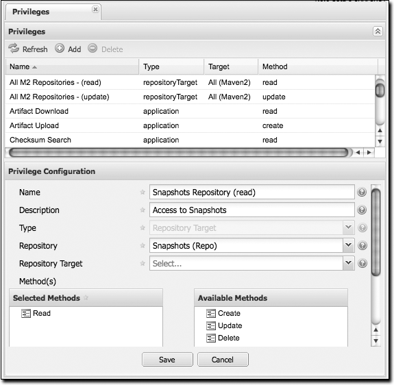 Managing security privileges