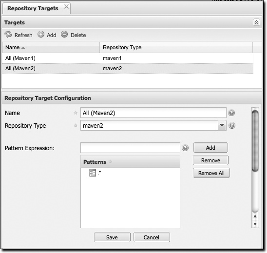 Managing repository targets