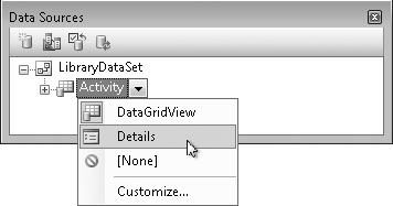 Select the Details view instead of DataGrid
