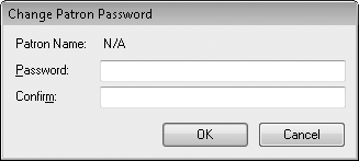 The Patron Password form, PatronPassword.vb