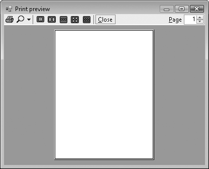 The Print Preview dialog