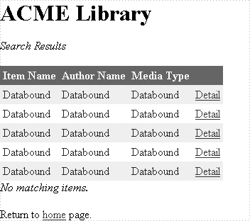 The Library web site’s search results page