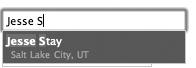 The result of our <fb:friend-selector/> example if I start typing “Jesse Stay”