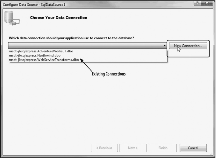 Choosing a data connection