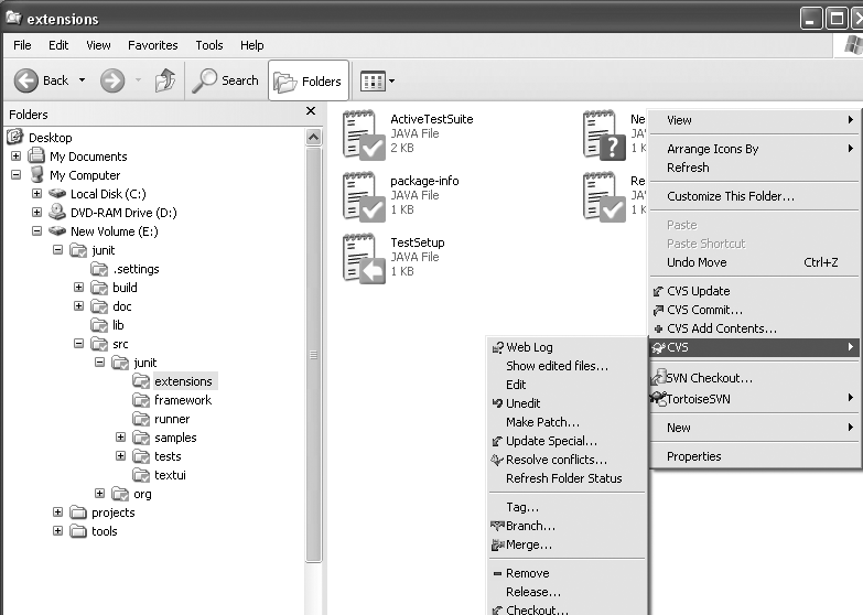 TortoiseCVS in action