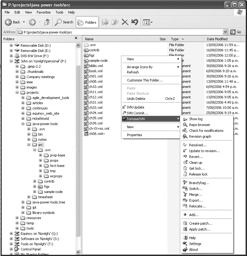 TortoiseSVN is a Subversion client that integrates seamlessly with Windows Explorer