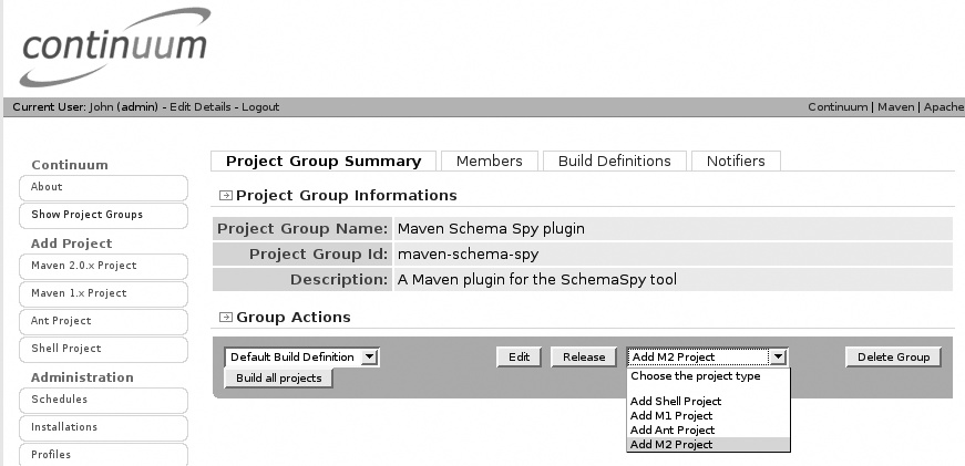 Adding a Maven 2 project