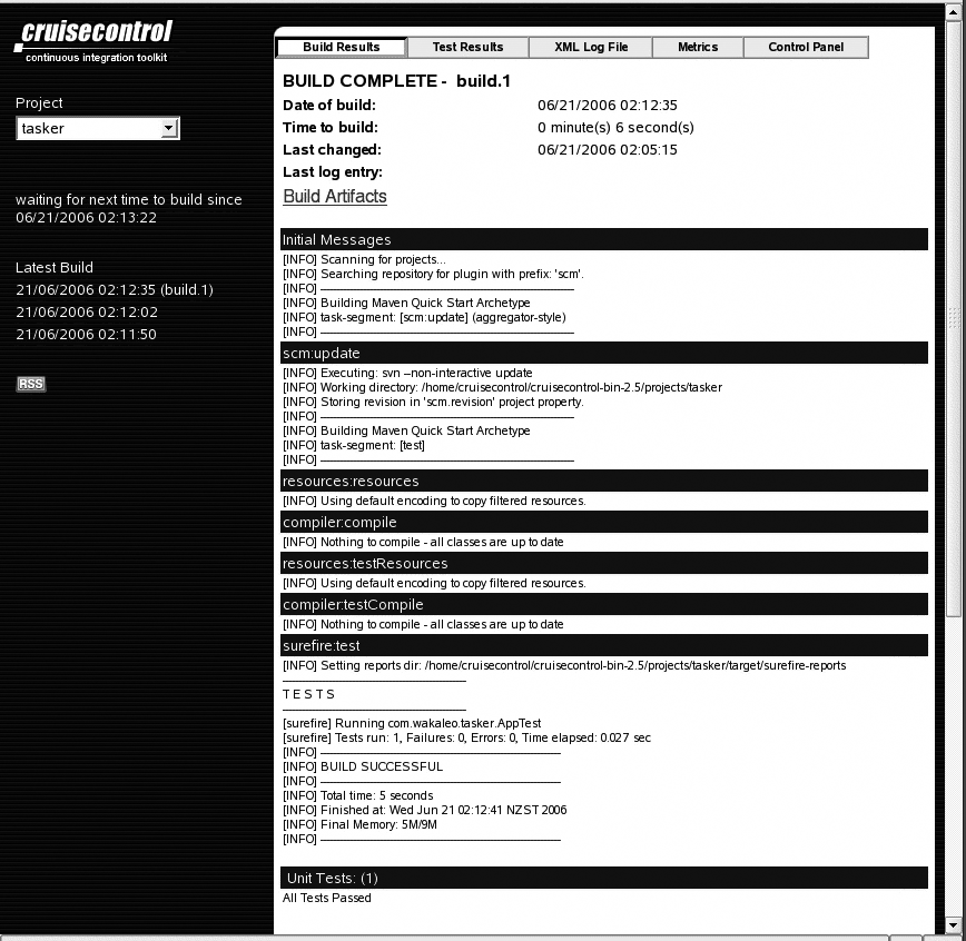 A Maven 2 build in CruiseControl