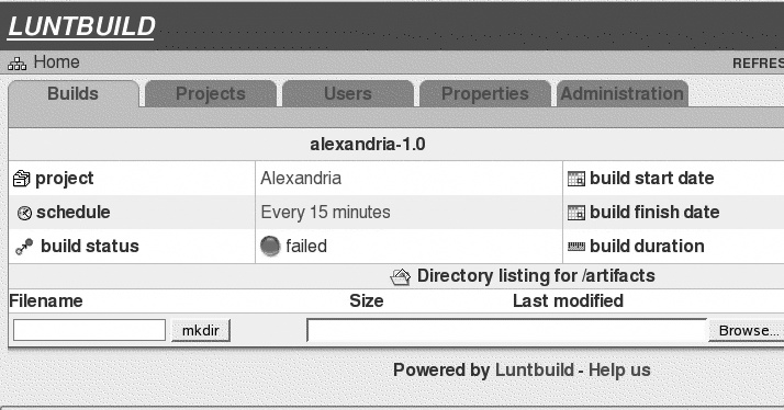 Build result details