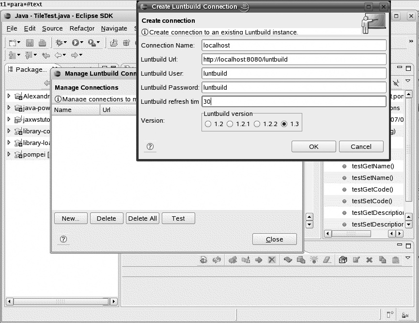 Setting up a Luntclipse connection