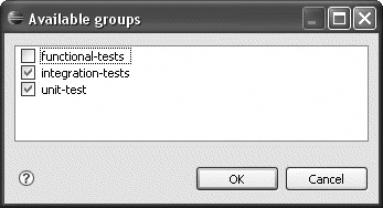 Selecting groups in a TestNG Run Configuration