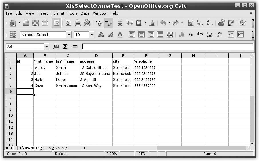 XLS data set