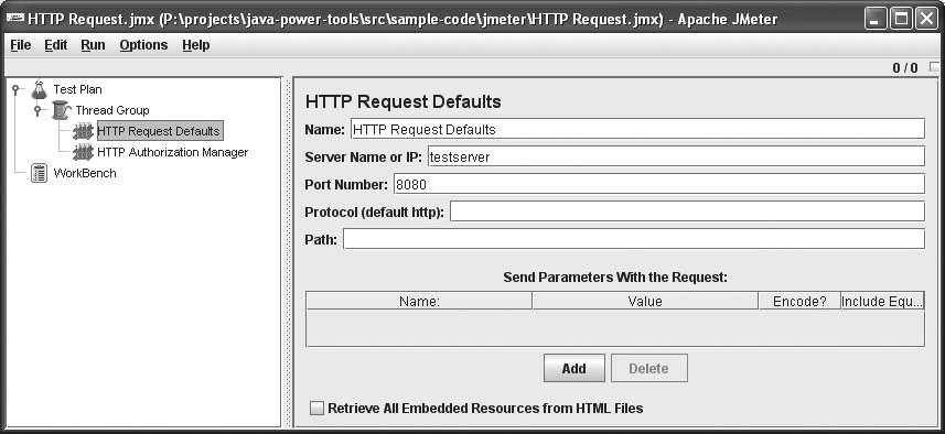 The HTTP Request Defaults