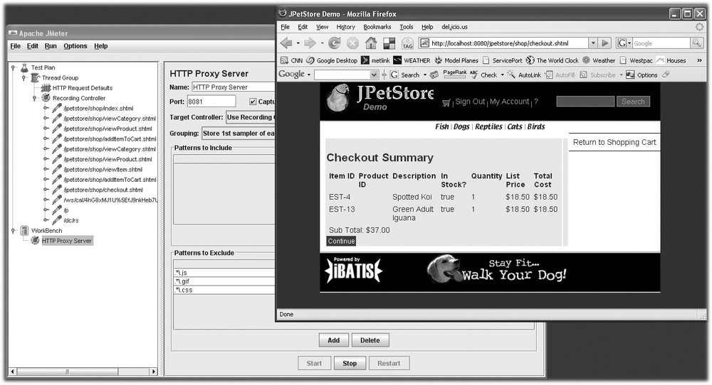 Recording a test scenario with JMeter