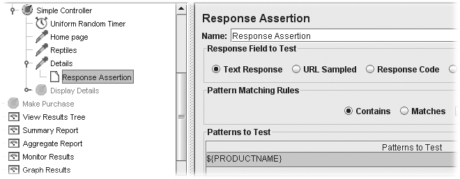 Using assertions to verify the response data