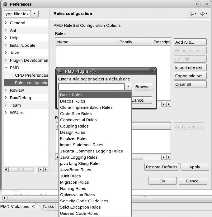 Configuring PMD rules from scratch