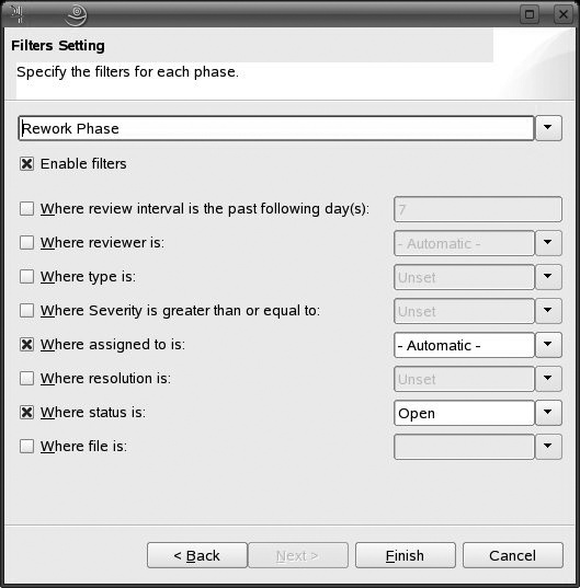 Setting up filters