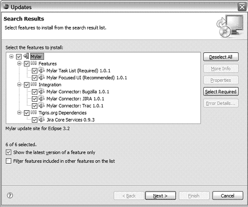 Installing the Mylyn plug-in