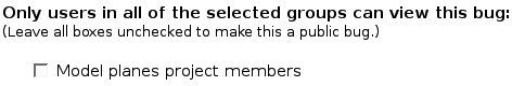With the “Shown” and “Default” options, users can choose whether a bug should be given restricted access