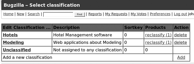 Managing project classifications