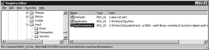 Configuring Trac as a Windows service