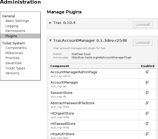 Configuring the AccountManager plug-in