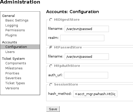 Configuring the AccountManager plug-in