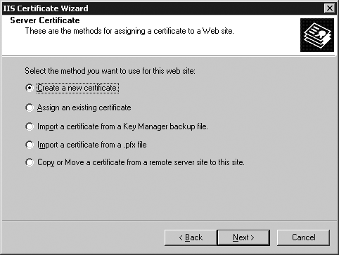 Create a new certificate