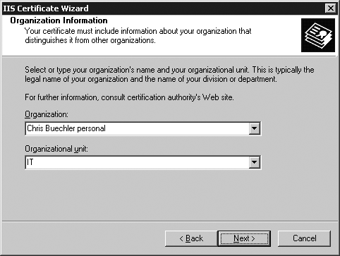 Organization Information