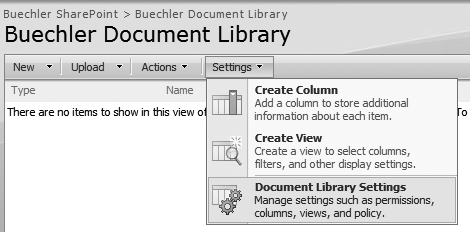 Document Library Settings