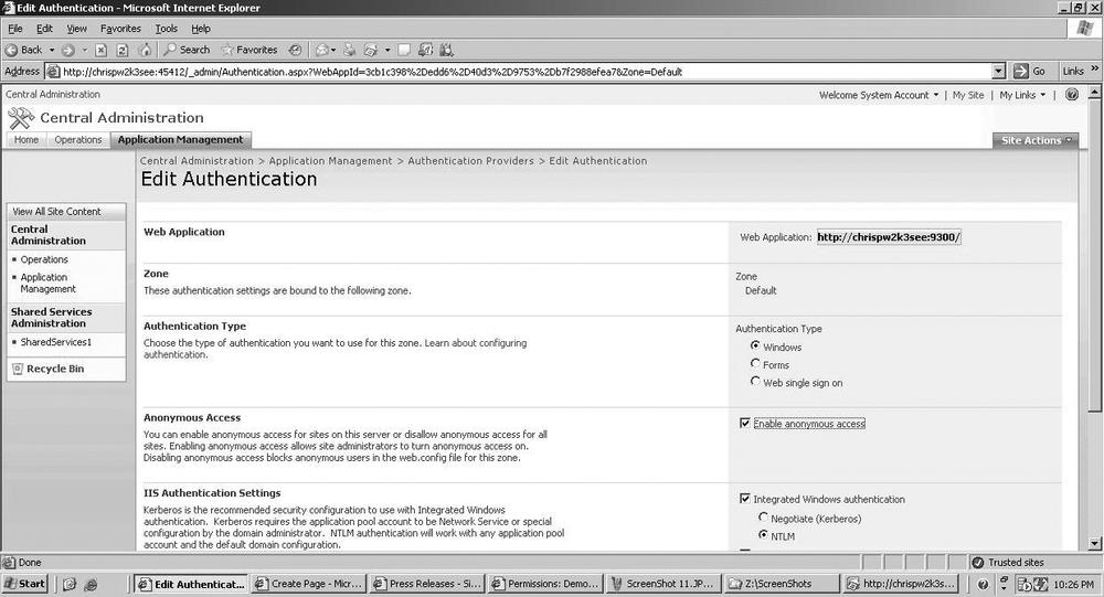 Configuring anonymous access for a WCM site authentication provider