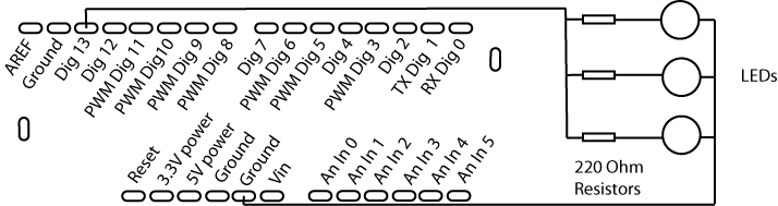 Wiring multiple LEDs to an Arduino board